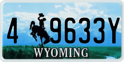 WY license plate 49633Y