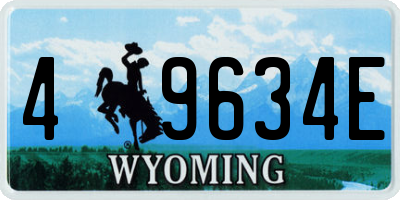 WY license plate 49634E