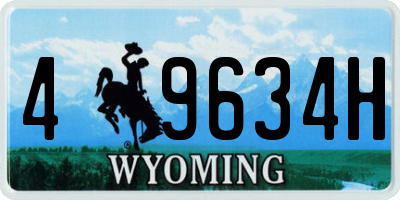 WY license plate 49634H