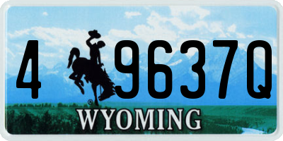 WY license plate 49637Q