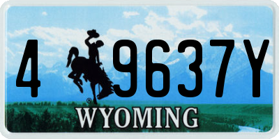 WY license plate 49637Y