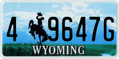 WY license plate 49647G