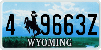 WY license plate 49663Z