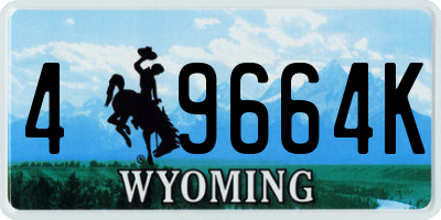 WY license plate 49664K
