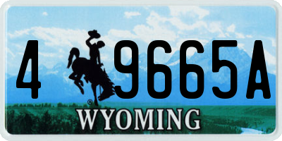 WY license plate 49665A