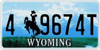 WY license plate 49674T