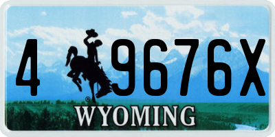 WY license plate 49676X