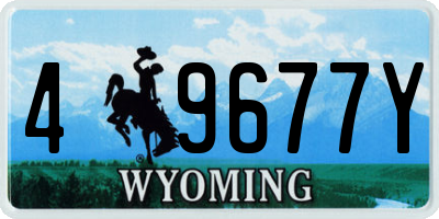 WY license plate 49677Y