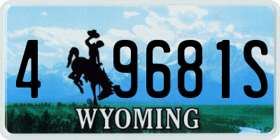 WY license plate 49681S