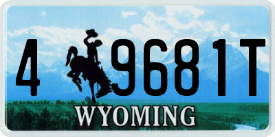 WY license plate 49681T