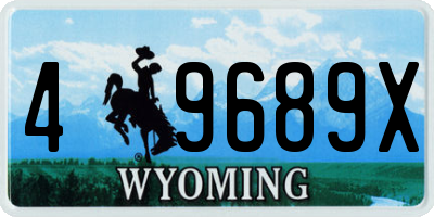 WY license plate 49689X
