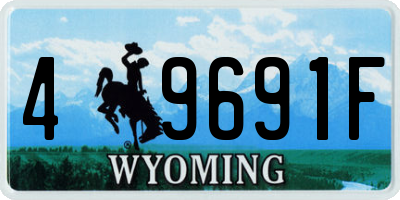 WY license plate 49691F