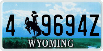 WY license plate 49694Z