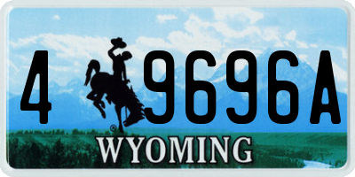 WY license plate 49696A