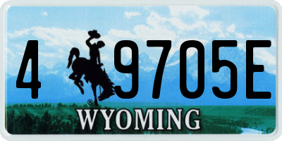 WY license plate 49705E