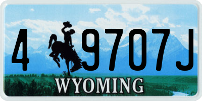 WY license plate 49707J