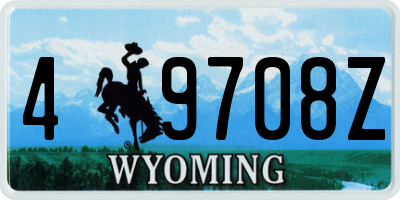 WY license plate 49708Z
