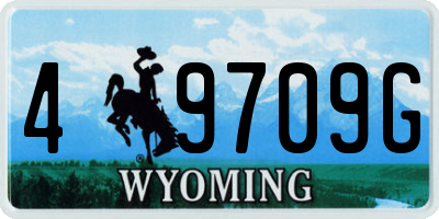 WY license plate 49709G