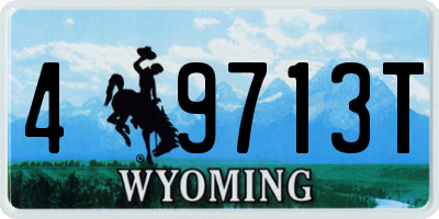 WY license plate 49713T