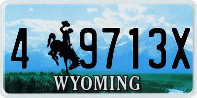 WY license plate 49713X