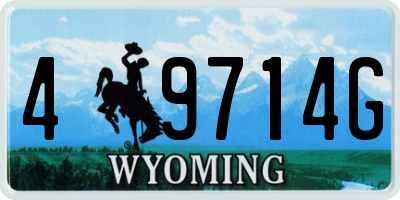 WY license plate 49714G