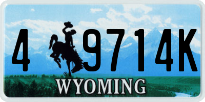 WY license plate 49714K
