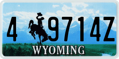 WY license plate 49714Z