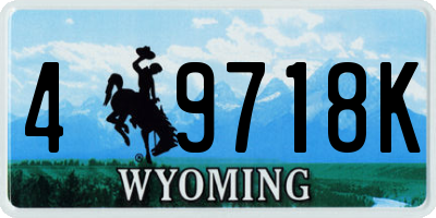 WY license plate 49718K