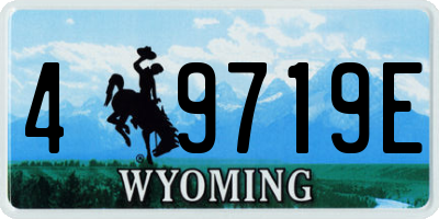 WY license plate 49719E