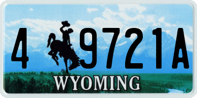 WY license plate 49721A