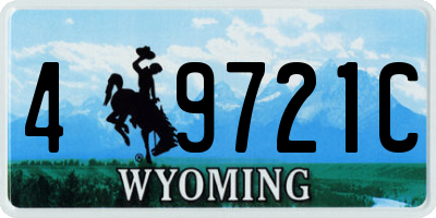 WY license plate 49721C