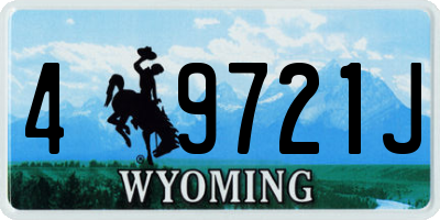 WY license plate 49721J