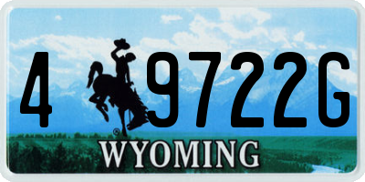 WY license plate 49722G