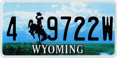 WY license plate 49722W