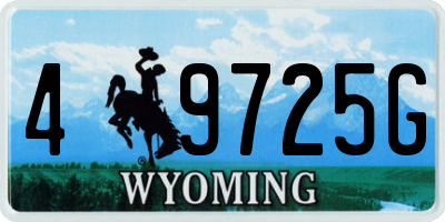 WY license plate 49725G