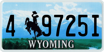 WY license plate 49725I
