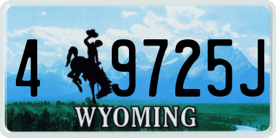 WY license plate 49725J