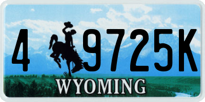 WY license plate 49725K