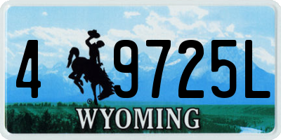 WY license plate 49725L