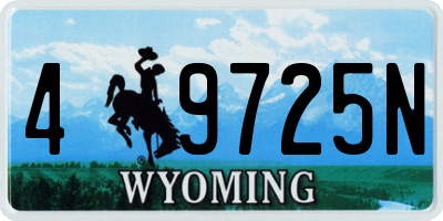 WY license plate 49725N