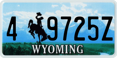WY license plate 49725Z