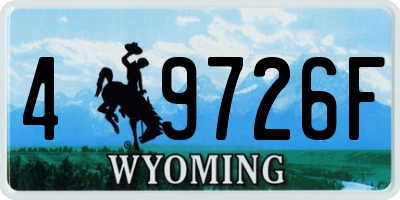 WY license plate 49726F