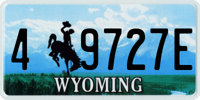 WY license plate 49727E