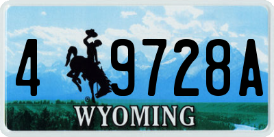 WY license plate 49728A