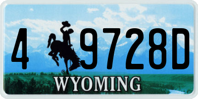 WY license plate 49728D