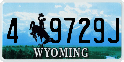 WY license plate 49729J