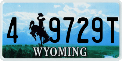 WY license plate 49729T