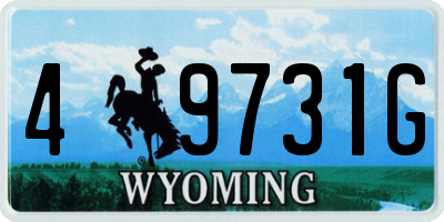 WY license plate 49731G