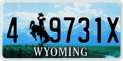 WY license plate 49731X