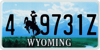 WY license plate 49731Z